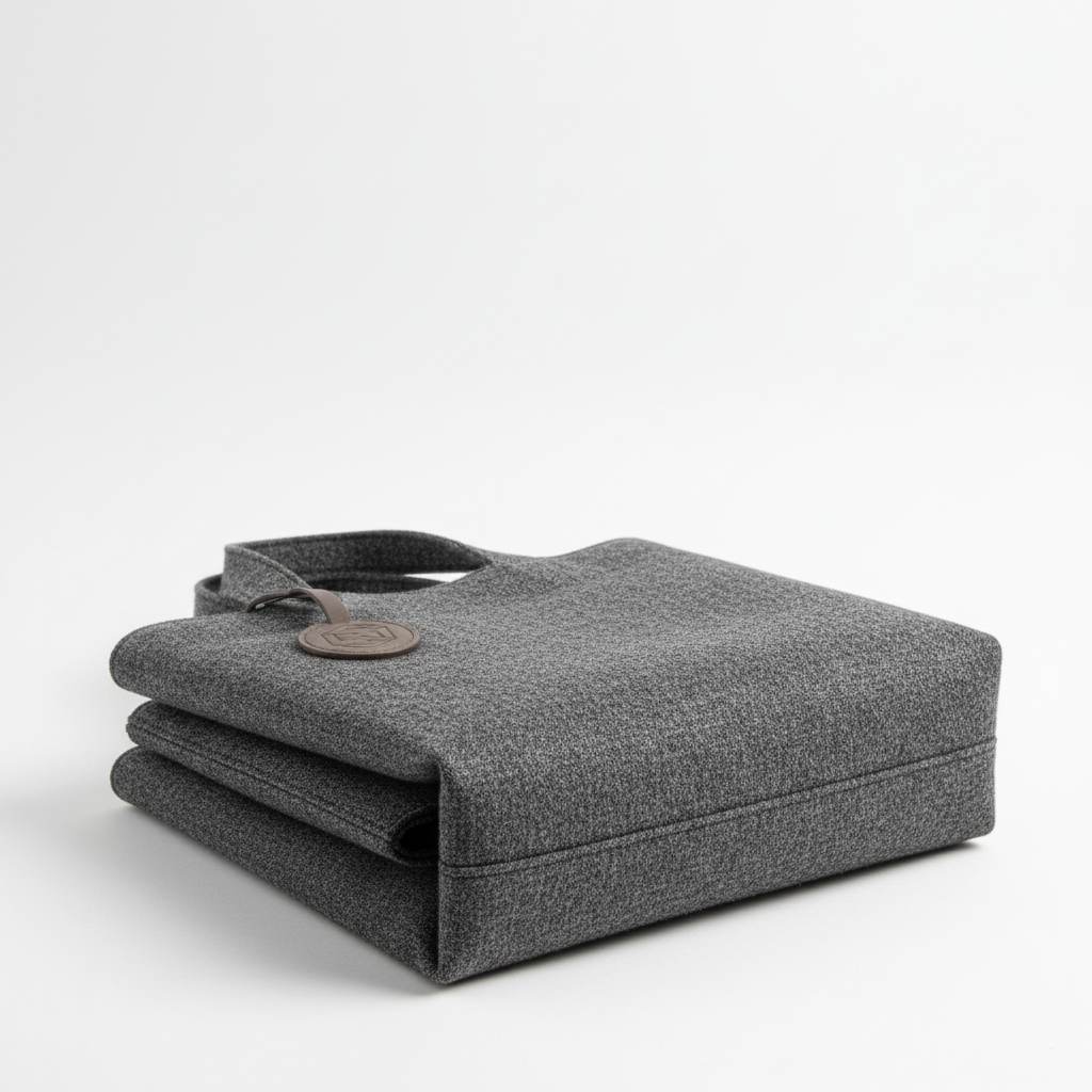 Chic grey tote bag made from fabric blend